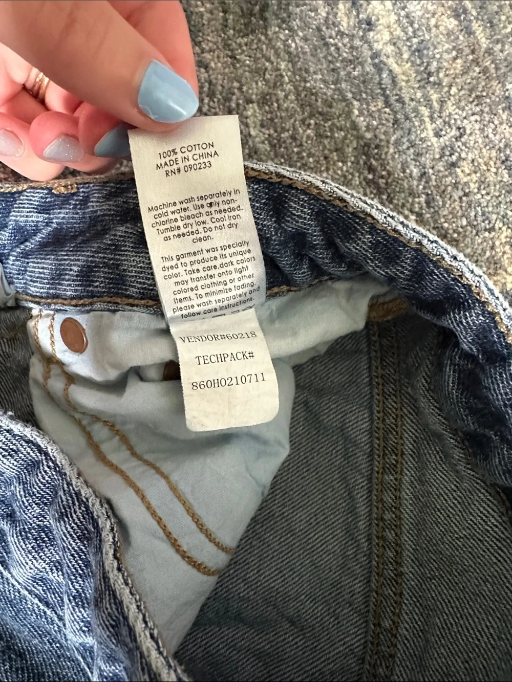 PacSun 90s Boyfriend Patchwork Two-Tone Blue Jeans Like New Size 26 100% Cotton